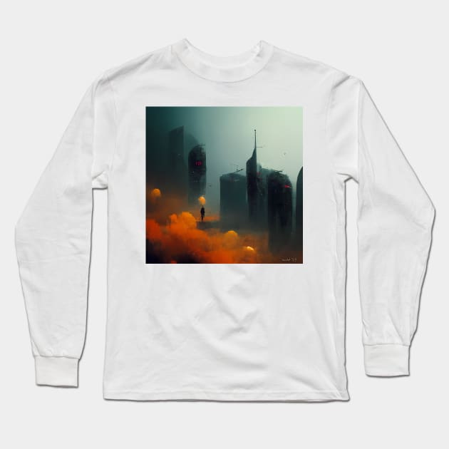 Among the skyscrapers Long Sleeve T-Shirt by endage